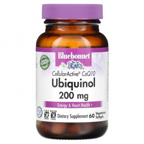 Bluebonnet Nutrition, Убихинол CellullarActive CoQ10, 200 мг, 60 растительных капсул в Москве - eco-herb.ru | фото