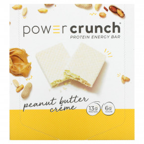 BNRG, Энергетический белковый батончик Power Crunch Original, крем с арахисовым маслом, 12 батончиков, вес каждого 40 г (1,4 унции) в Москве - eco-herb.ru | фото