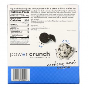 BNRG, Энергетический белковый батончик Power Crunch Original, печенье с кремом, 12 батончиков, вес каждого 40 г (1,4 унции) в Москве - eco-herb.ru | фото