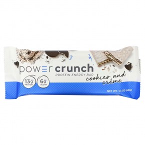 BNRG, Энергетический белковый батончик Power Crunch Original, печенье с кремом, 12 батончиков, вес каждого 40 г (1,4 унции) в Москве - eco-herb.ru | фото