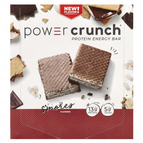 BNRG, Power Crunch®, протеиновый батончик, S'mores, 12 батончиков по 40 г (1,4 унции) - описание | фото