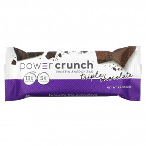 BNRG, Протеиновый энергетический батончик Power Crunch, оригинальная рецептура, тройной шоколад, 12 батончиков, 40 г (1,4 унции) каждый в Москве - eco-herb.ru | фото