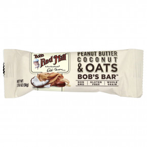 Bob's Red Mill, Bob's Bar ™, арахисовая паста, кокос и овес, 12 батончиков по 50 г (1,76 унции) в Москве - eco-herb.ru | фото