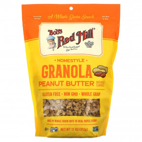 Bob's Red Mill, Homestyle Granola, арахисовая паста, 312 г (11 унций) - описание | фото