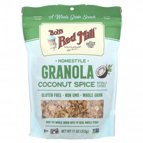 Bob's Red Mill, Homestyle Granola, кокосовые специи, 312 г (11 унций) - описание