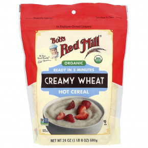 Bob's Red Mill, органические горячие хлопья из пшеницы, 680 г (24 унции) - описание | фото