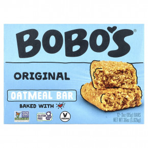 Bobo's Oat Bars, Оригинальные овсяные батончики, 12 батончиков, 85 г (3 унции) - описание