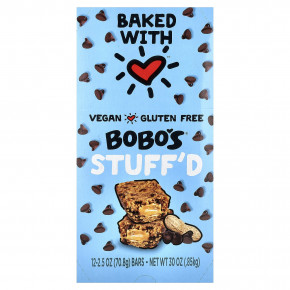 Bobo's Oat Bars, Овсяные батончики с арахисовой пастой и шоколадной крошкой, 12 батончиков по 70,8 г (2,5 унции) - описание | фото