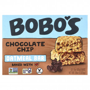 Bobo's Oat Bars, Овсяный батончик, шоколадная крошка, 12 батончиков по 85 г (3 унции) - описание | фото