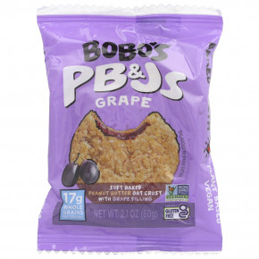 Bobo's Oat Bars, PB & Js, виноград, 4 батончика по 60 г (2,1 унции) в Москве - eco-herb.ru | изображение Bobo's Oat Bars, PB & Js, виноград, 4 батончика по 60 г (2,1 унции) в Москве - eco-herb.ru | фото