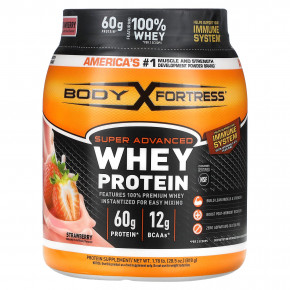 Body Fortress, Super Advanced Whey Protein, улучшенный сывороточный протеин, со вкусом клубники, 810 г (1,78 фунта) в Москве - eco-herb.ru | фото