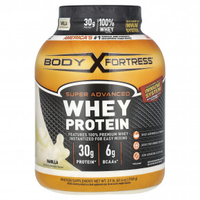 Body Fortress, Super Advanced Whey Protein, улучшенный сывороточный протеин, со вкусом ванили, 1769 г (3,9 фунта) - описание