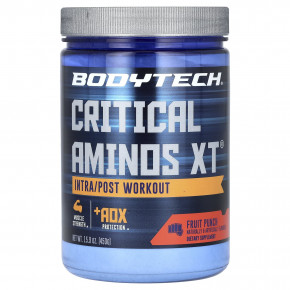 BodyTech, Critical Aminos XT, аминокислоты для приема после тренировки, со вкусом фруктового пунша, 450 г (15,9 унции) - описание