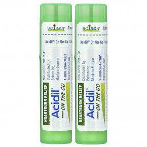 Boiron, Acidil® On The Go, средство для облегчения симптомов изжоги, 2 тюбика по 80 гранул в Москве - eco-herb.ru | фото