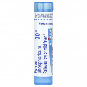 Boiron, Ferrum Phosphoricum, 30C, легкое средство для снятия лихорадки, прибл. 80 гранул - описание | фото