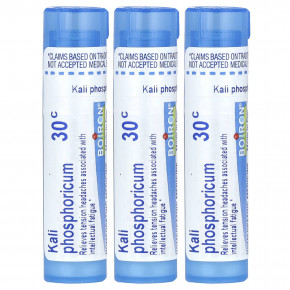 Boiron, Kali phosphoricum, средство для снятия умственной усталости, гранулы для рассасывания, 30C, 3 тюбика, прибл. 80 гранул в каждой в Москве - eco-herb.ru | фото