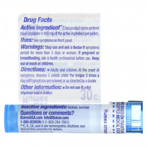 Boiron, Rumex Crispus, 30C, средство от сухого кашля, прибл. 80 гранул в Москве - eco-herb.ru | фото