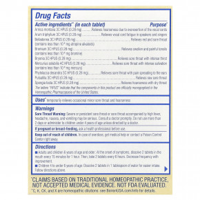 Boiron, ThroatCalm®, средство от боли в горле, для детей от 4 лет, без ароматизаторов, 60 таблеток для рассасывания в Москве - eco-herb.ru | фото