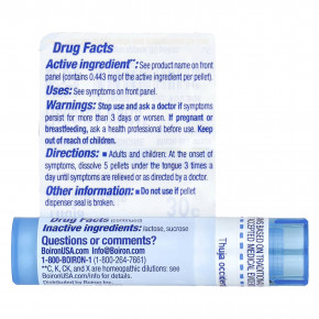 Boiron, Thuja Occidentalis, 30C, от бородавок, прибл. 80 гранул в Москве - eco-herb.ru | фото