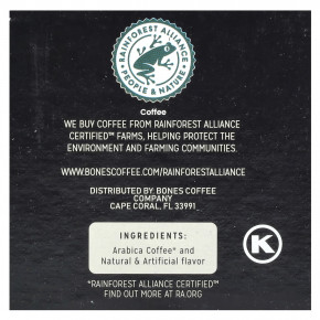 Bones Coffee Company, кофейные чашки, французские тосты, 12 чашек по 10 г (0,35 унции) в Москве - eco-herb.ru | фото