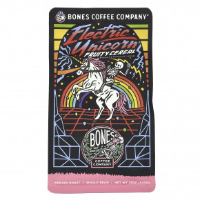 Bones Coffee Company, Power Unicorn, фруктовые хлопья, цельные бобы, средняя обжарка, 340 г (12 унций) в Москве - eco-herb.ru | фото