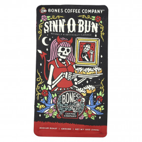 Bones Coffee Company, Sinn-O-Bun, молотый, средняя обжарка, 340 г (12 унций) в Москве - eco-herb.ru | фото