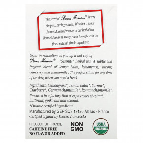Bonne Maman, Herbal Tea, Serenity, без кофеина, 16 чайных пакетиков, 19 г (0,68 унции) (Товар снят с продажи) в Москве - eco-herb.ru | фото