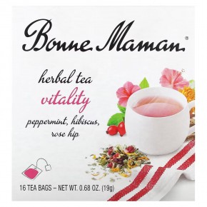 Bonne Maman, Herbal Tea, Vitality, без кофеина, 16 чайных пакетиков, 19 г (0,68 унции) - описание