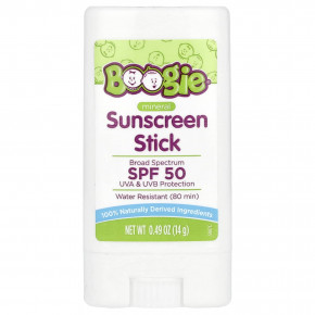 Boogie Wipes, Mineral Sunscreen Stick, SPF 50, 0.49 oz (14 g) - описание | фото