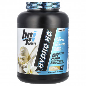 BPI Sports, Hydro HD ™, гидролизованный сывороточный протеин, ванильное мороженое, 2176 г (4,8 фунта) - описание | фото