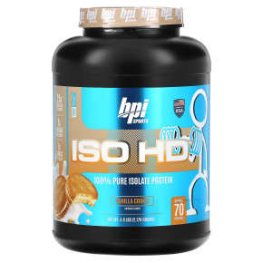 BPI Sports, ISO HD, на 100% чистый изолят протеина, со вкусом ванильного печенья, 2170 г (4,8 фунта) - описание