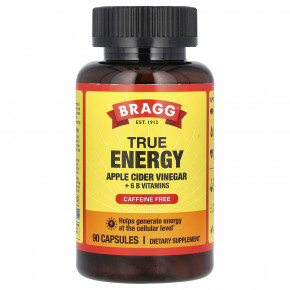 Bragg, True Energy, яблочный уксус, 6 витаминов группы B, без кофеина, 90 капсул в Москве - eco-herb.ru | фото