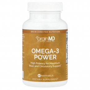 BrainMD, Omega-3 Power, 60 капсул (800 мг в каждой) - описание | фото