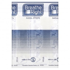 Breathe Right, Полоски для носа, средние / средние, прозрачные, 30 шт. в Москве - eco-herb.ru | фото