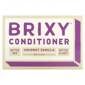 Brixy, Батончик-кондиционер, кокос и ваниль, 1 батончик, 113 г (4 унции) - описание
