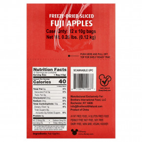 Brothers-All-Natural, фруктовые чипсы, яблоки Фуджи, Disney Junior, 12 пакетиков по 10 г (0,32 унции) в Москве - eco-herb.ru | фото