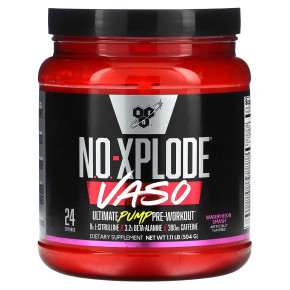 BSN, No-Xplode VASO, Ultimate Pump перед тренировкой, арбузный сок, 504 г (1,11 фунта) - описание