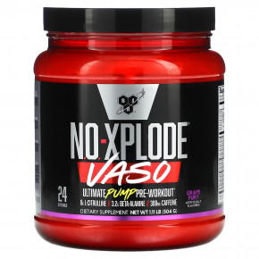 BSN, No-Xplode VASO, Ultimate Pump перед тренировкой, Grape Fury, 504 г (1,11 фунта) в Москве - eco-herb.ru | фото