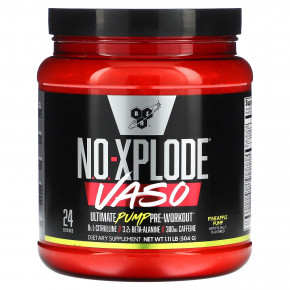 BSN, No-Xplode VASO, Ultimate Pump перед тренировкой, с ананасом, 504 г (1,11 фунта) - описание | фото