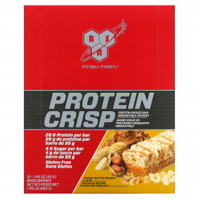 BSN, Protein Crisp, кранч с арахисовой пастой, 12 батончиков, 56 г (1,97 унции) каждый в Москве - eco-herb.ru | фото