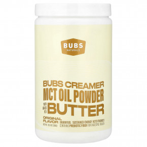 BUBS Naturals, Bubs Creamer, порошок из масла MCT с маслом от коров травяного откорма, оригинальный вкус, 300 г (10,6 унции) - описание | фото