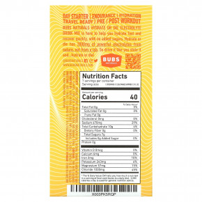 BUBS Naturals, Hydrate or Die, смесь для приготовления электролитов, апельсин, 7 палочек по 13,5 г (0,4 унции) в Москве - eco-herb.ru | фото