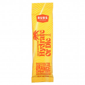 BUBS Naturals, Hydrate or Die, смесь для приготовления электролитов, апельсин, 7 палочек по 13,5 г (0,4 унции) в Москве - eco-herb.ru | фото