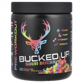 Bucked Up, предтренировочный комплекс, Sour Bucks, кислые жевательные конфеты, 327 г (11,5 унции) - описание