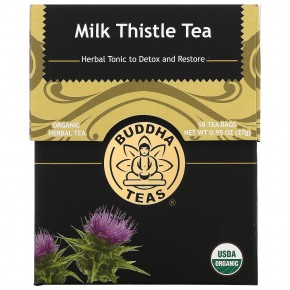 Buddha Teas, Organic Herbal Tea, расторопша, 18 чайных пакетиков, 27 г (0,95 унции) - описание