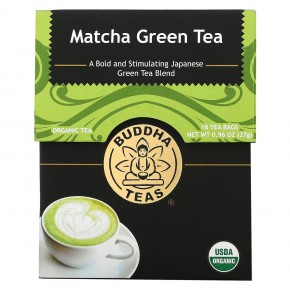 Buddha Teas, Organic Herbal Tea, зеленый матча, 18 чайных пакетиков, 27 г (0,95 унции) - описание