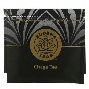 Buddha Teas, Органический травяной чай, гриб чага, 18 чайных пакетиков, 27 г (0,95 унции) в Москве - eco-herb.ru | фото