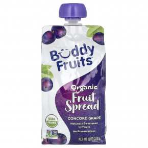 Buddy Fruits, органическая фруктовая паста, виноград сорта «конкорд», 370 г (13 унций) - описание | фото