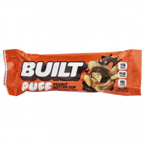 Built, Puff, протеиновые батончики, чашка арахисовой пасты, 12 батончиков, 40 г (1,41 унции) каждый в Москве - eco-herb.ru | фото