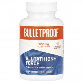 BulletProof, Glutathione Force, 500 мг, 90 растительных капсул (155 мг в каждой капсуле) - описание | фото